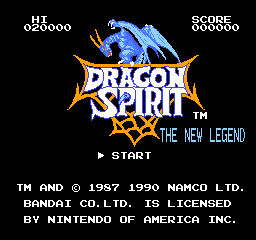 Dragon Spirit - The New Legend (USA) Title Screen